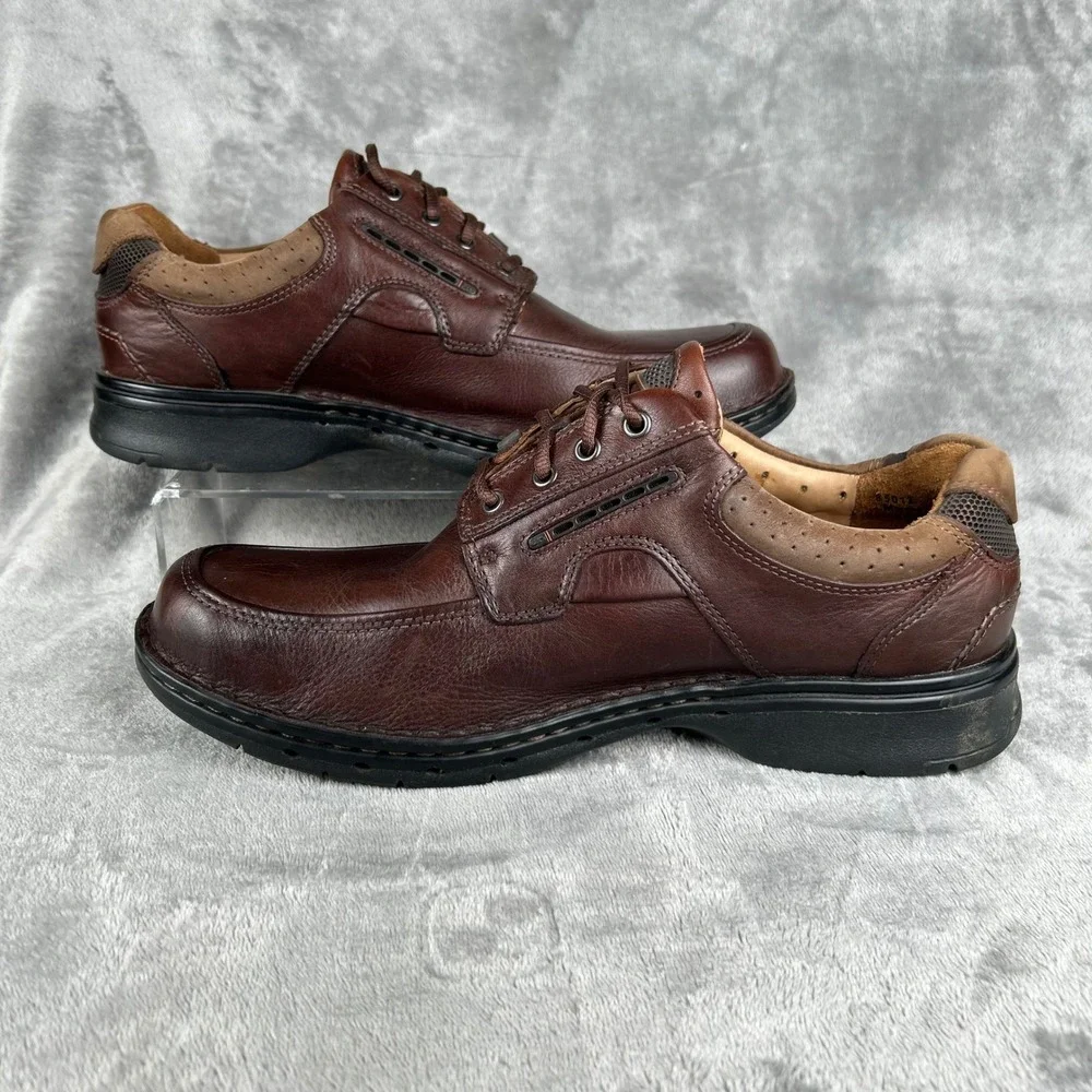 Clarks Unstructured Un.Laredo Brown Leather Lace Up Shoes Mens 10.5 M 85012